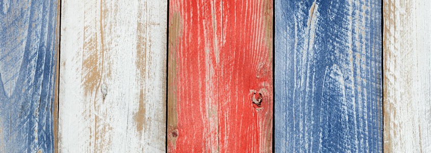 red white blue boards