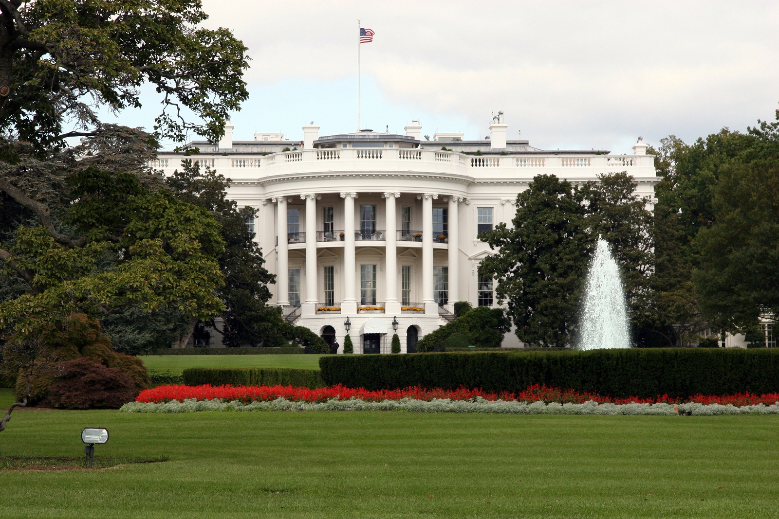 The White House in Washington DC taken from the south lawn.