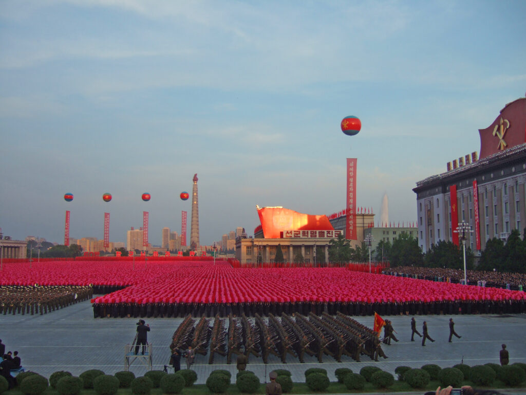 PYONGYANG - SEPTEMBER 5: military parade in the Pyongyang capital of North Korea, September 5, 2008, North Korea