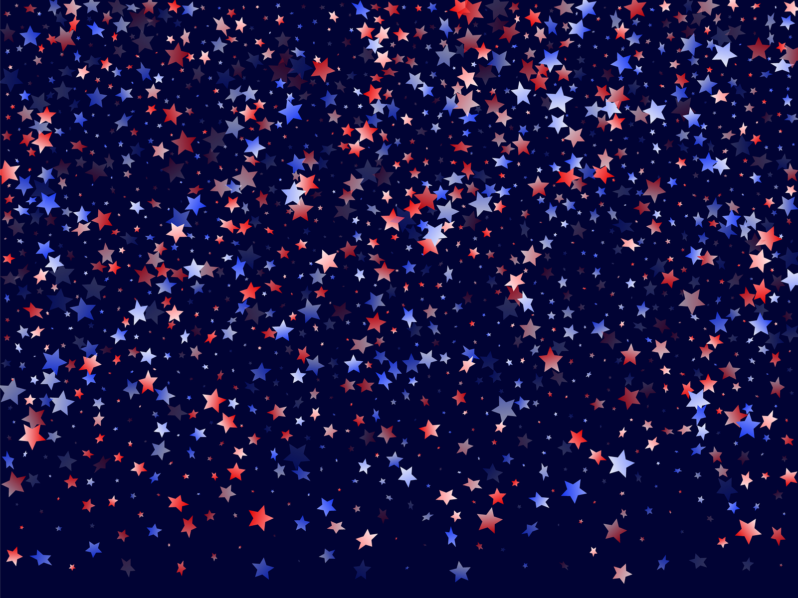 American Patriot Day Stars Background. Holiday Confetti In Usa F American Patriot Day stars background. Holiday confetti in USA flag colors for Patriot Day. Gradiental red blue white stars on dark American patriotic vector. 4th of July holiday stardust.