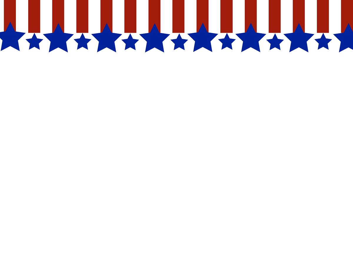 Stars & Stripes Banner Blue Stars, white Stripes as a banner for top of a document.